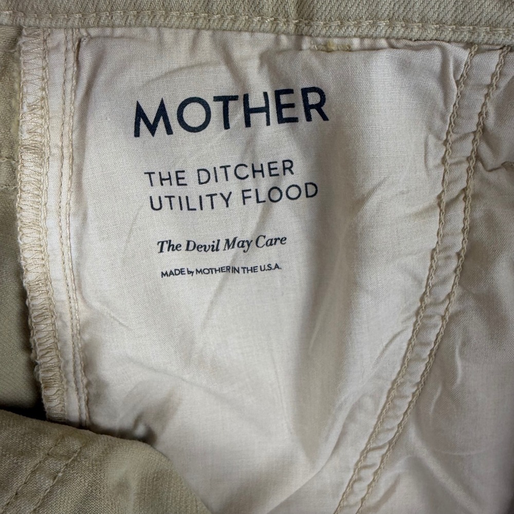 Mother Superior Jeans The Ditcher Utility Flood Pale Green Size 28 Straight Leg - Picture 13 of 16